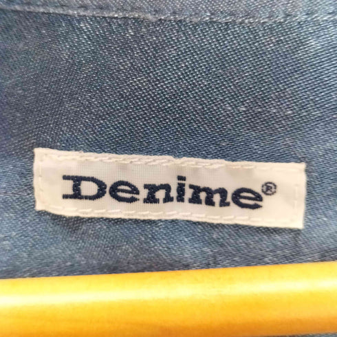 ドゥニーム Denime 両面刺繍 チェーンステッチ レーヨンサテンボウリングシャツ メンズ JPN:L