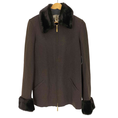 エスカーダ ESCADA カシミヤ混 襟ファー ニットジャケット レディース JPN:38