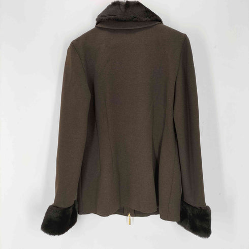 エスカーダ ESCADA カシミヤ混 襟ファー ニットジャケット レディース JPN:38