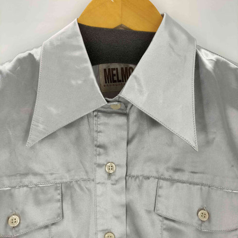 MELMO encounter 70s メタリックシルバー リフレクターシャツ レディース