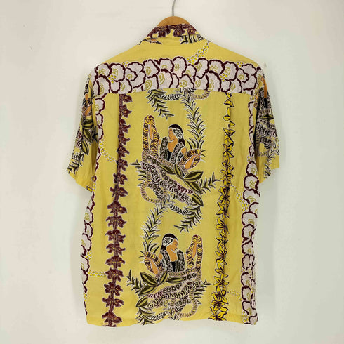 カメハメハ Kamehameha USA製 ココナッツボタン 総柄 アロハシャツ メンズ import:M