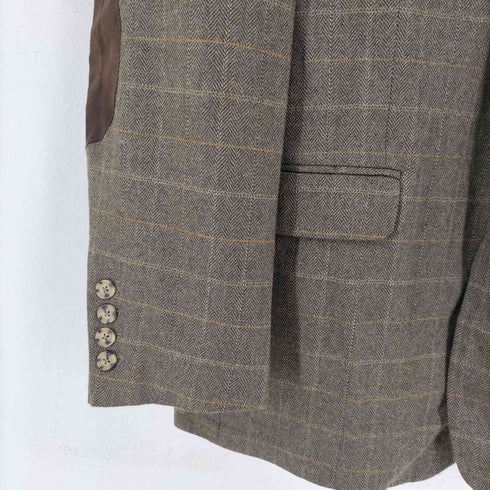 エルボーパッチ チェック柄 テーラードジャケット メンズ JPN:44