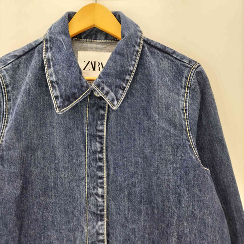 ザラ ZARA TRF デニムトレンチコート レディース import:S
