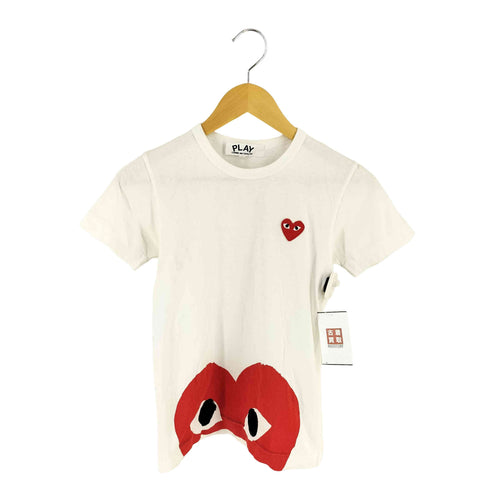 プレイコムデギャルソン PLAY COMME des GARCONS ハートプリント 刺繍 半袖 Tシャツ レディース import:S
