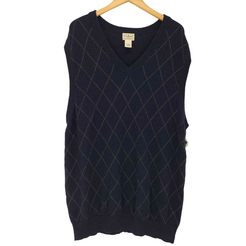 エルエルビーン L.L.Bean ダイヤチェック ウールニットベスト メンズ JPN:XXL