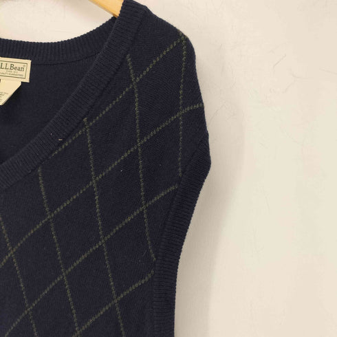 エルエルビーン L.L.Bean ダイヤチェック ウールニットベスト メンズ JPN:XXL