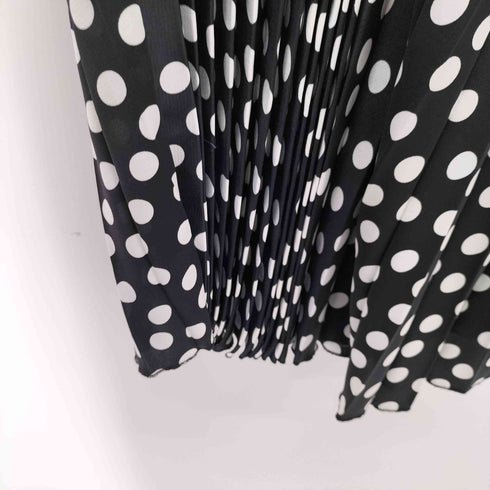 ザラ ZARA PLEATED DRESS タイ付き ドットプリーツミニワンピース レディース import:M