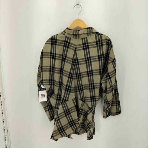 イッセイミヤケペルマネンテ ISSEY MIYAKE PERMANENTE 90-00s ウールナイロン ウエストシェイプ 変形シャツ ジャケット レディース M