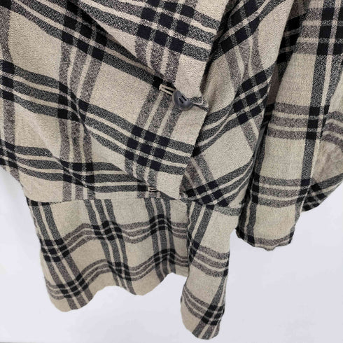 イッセイミヤケペルマネンテ ISSEY MIYAKE PERMANENTE 90-00s ウールナイロン ウエストシェイプ 変形シャツ ジャケット レディース M