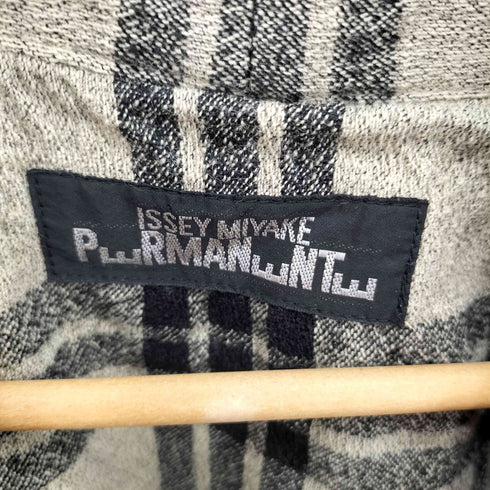 イッセイミヤケペルマネンテ ISSEY MIYAKE PERMANENTE 90-00s ウールナイロン ウエストシェイプ 変形シャツ ジャケット レディース M