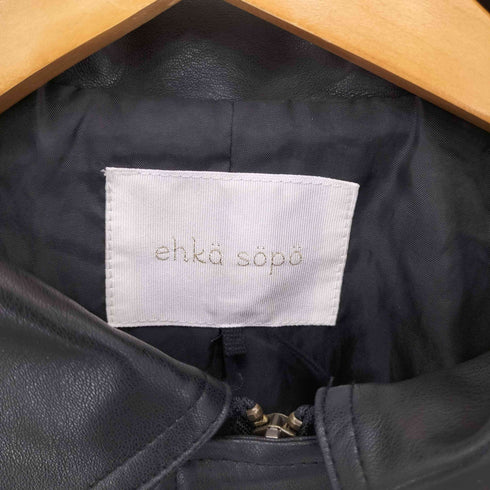 エヘカソポ EHKA SOPO シンセティックレザー フラップポケットブルゾン ジャケット レディース F