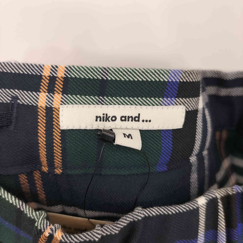 ニコアンド niko and... アソート キルト ベルテッドデザイン カットオフ ブラックウォッチチェックスカート レディース M