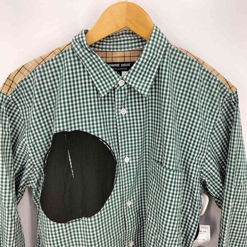 コムデギャルソンオムドゥ COMME des GARCONS HOMME DEUX 13aw 襟切替 ギンガムチェック 長袖シャツ メンズ JPN:L
