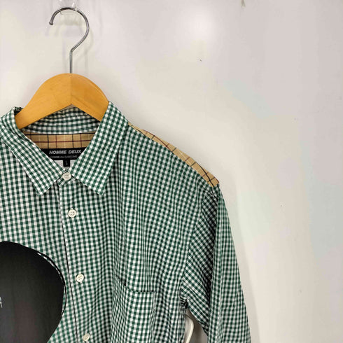 コムデギャルソンオムドゥ COMME des GARCONS HOMME DEUX 13aw 襟切替 ギンガムチェック 長袖シャツ メンズ JPN:L