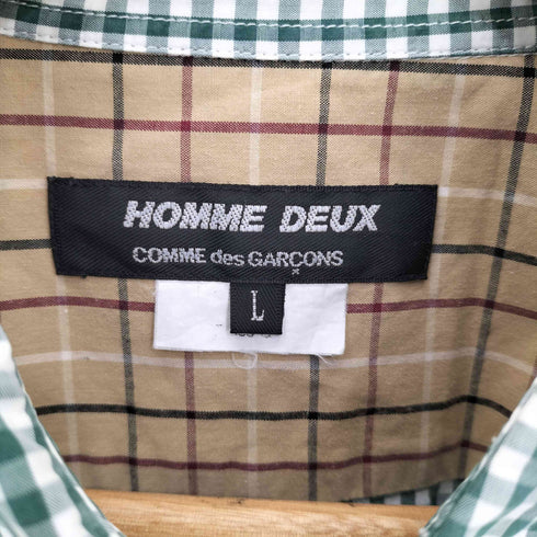 コムデギャルソンオムドゥ COMME des GARCONS HOMME DEUX 13aw 襟切替 ギンガムチェック 長袖シャツ メンズ JPN:L