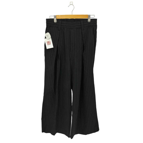 アドラー ADRER two tuck belt hakama wide slacks ツータック ハカマ ストライプ ワイドスラックスパンツ メンズ M