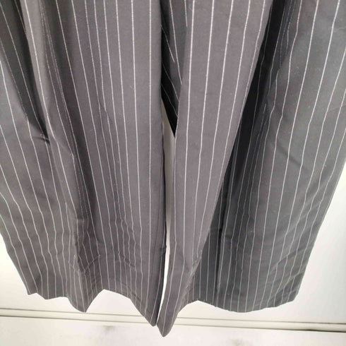 アドラー ADRER two tuck belt hakama wide slacks ツータック ハカマ ストライプ ワイドスラックスパンツ メンズ M