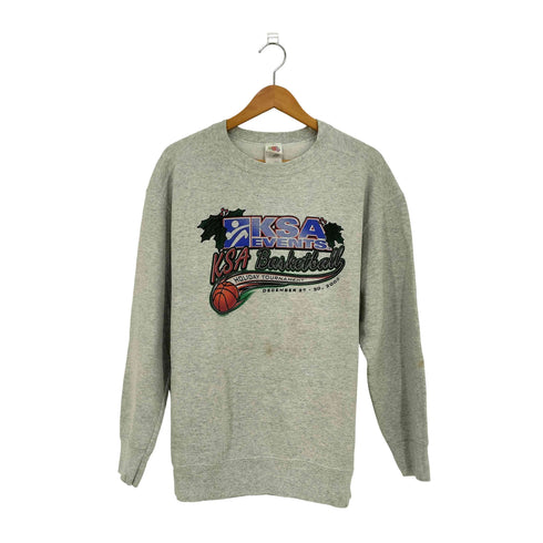 フルーツオブザルーム FRUIT OF THE LOOM 00s 二枚タグ KSA EVENTS 2002 バスケットボール イベント クルーネックスウェット メンズ import:L