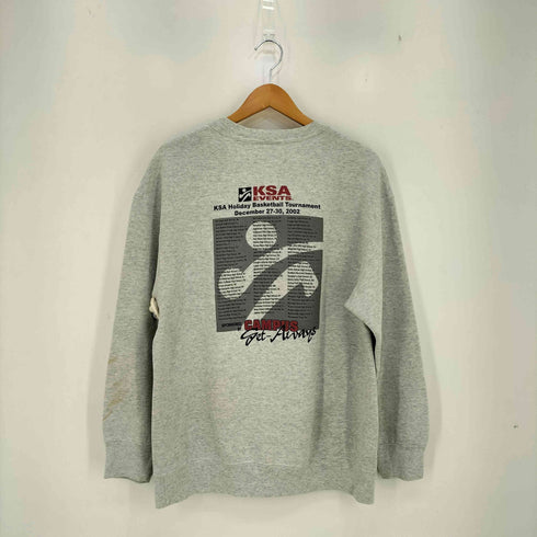 フルーツオブザルーム FRUIT OF THE LOOM 00s 二枚タグ KSA EVENTS 2002 バスケットボール イベント クルーネックスウェット メンズ import:L