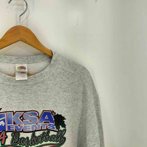 フルーツオブザルーム FRUIT OF THE LOOM 00s 二枚タグ KSA EVENTS 2002 バスケットボール イベント クルーネックスウェット メンズ import:L