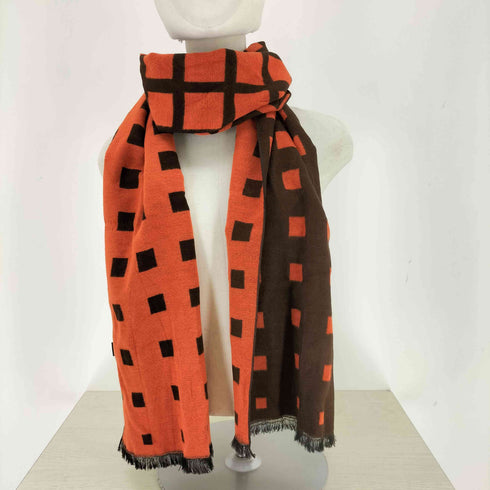 チェック柄 シルクマフラー メンズ