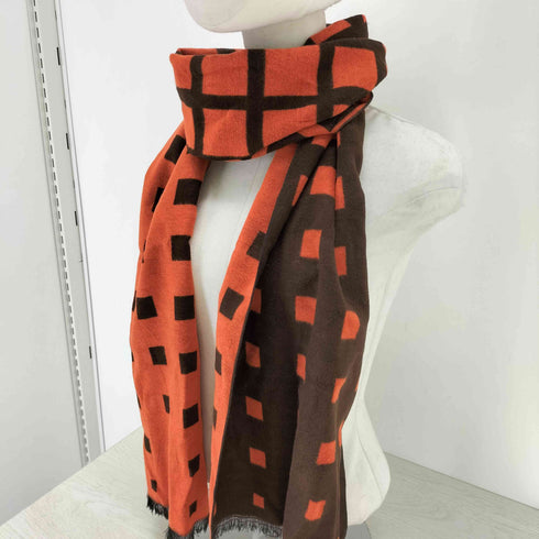 チェック柄 シルクマフラー メンズ