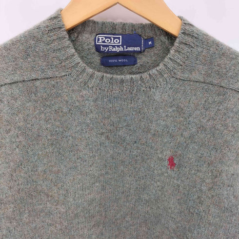 ポロバイラルフローレン Polo by RALPH LAUREN 90-00s ポニー刺繍 ウール クルーネック ニットセーター レディース M