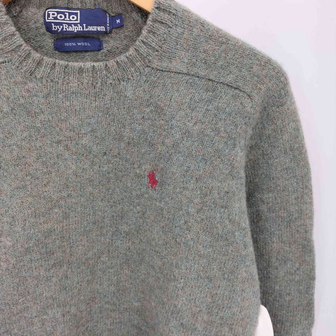 ポロバイラルフローレン Polo by RALPH LAUREN 90-00s ポニー刺繍 ウール クルーネック ニットセーター レディース M