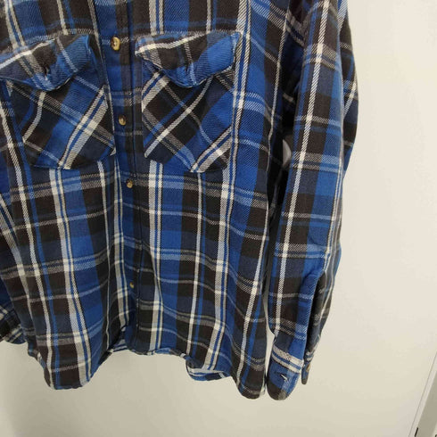 ファイブブラザー FIVE BROTHER 90S コットン フラップポケット L/S チェック ネルシャツ メンズ import:M