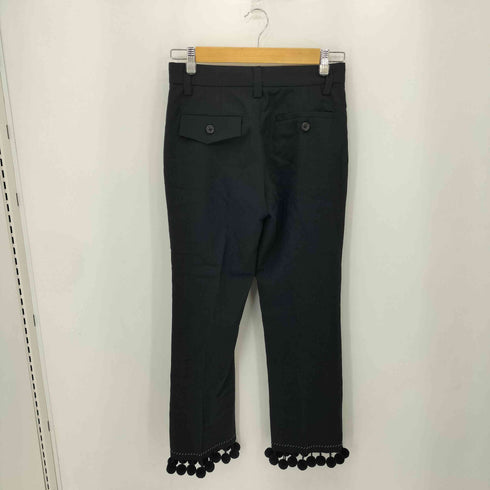 マークジェイコブス MARC JACOBS ririジップ 裾ボンボンデザイン ノータック センタープレス スラックス レディース 00