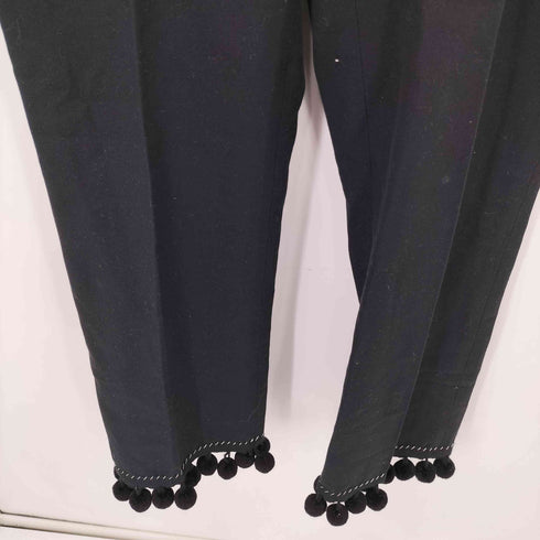 マークジェイコブス MARC JACOBS ririジップ 裾ボンボンデザイン ノータック センタープレス スラックス レディース 00