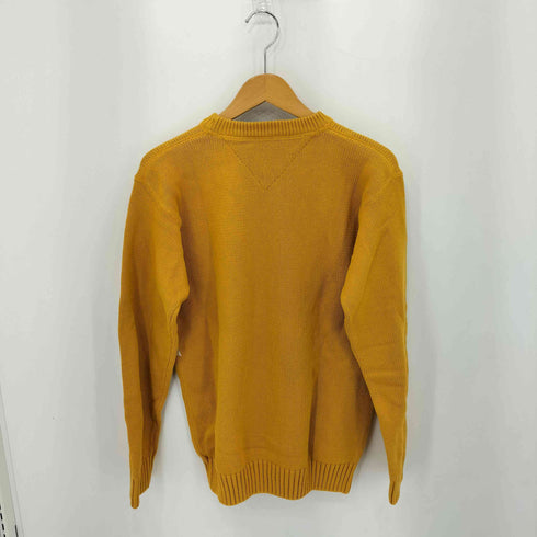 トミーヒルフィガー TOMMY HILFIGER ロゴ刺繍 Vガゼット コットンクルーネックニットセーター メンズ import:S
