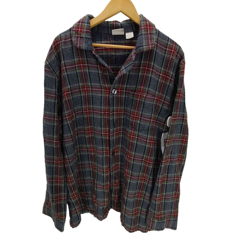 エルエルビーン L.L.Bean 90-00S L/S チェック コットン 開襟 オープンカラー フランネル パジャマシャツ ビックサイズ メンズ import:XL