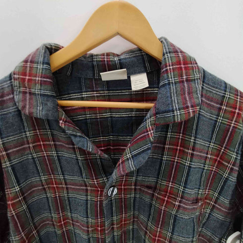 エルエルビーン L.L.Bean 90-00S L/S チェック コットン 開襟 オープンカラー フランネル パジャマシャツ ビックサイズ メンズ import:XL