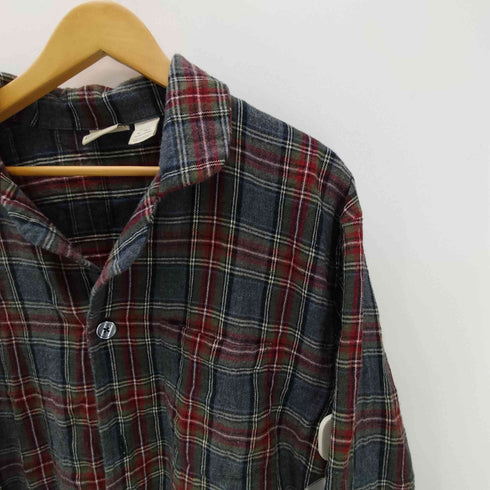 エルエルビーン L.L.Bean 90-00S L/S チェック コットン 開襟 オープンカラー フランネル パジャマシャツ ビックサイズ メンズ import:XL