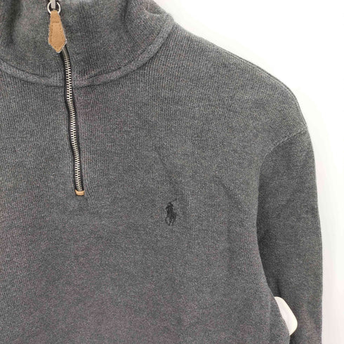 ポロバイラルフローレン Polo by RALPH LAUREN 90-00s ポニー刺繍 コットンハーフジップ スタンドネックニットセーター メンズ S