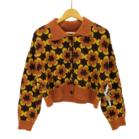 ザラ ZARA フラワー ニット カーディガン レディース import:M