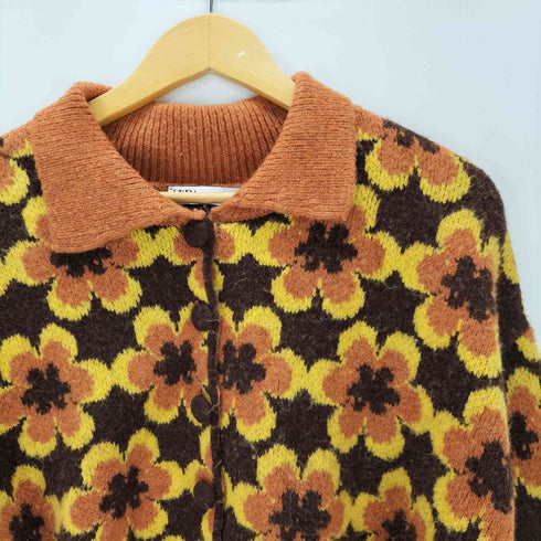 ザラ ZARA フラワー ニット カーディガン レディース import:M