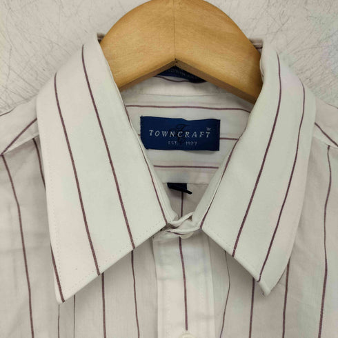 タウンクラフト TOWNCRAFT L/Sストライプシャツ メンズ 15 1/2