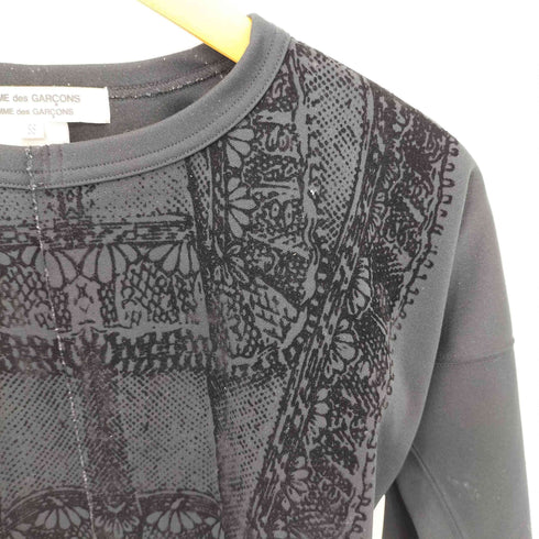 コムデギャルソンコムデギャルソン COMME des GARCONS COMME des GARCONS 06AW フロッキーレースプリント ジャージスウェット トレーナー レディース SS