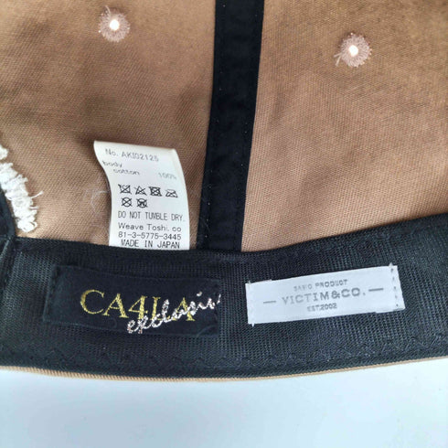 カシラ CA4LA VICTIM&CO. コラボ ロゴ刺繍 6パネル キャップ 帽子 レディース