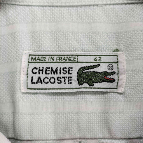 シュミーズラコステ CHEMISE LACOSTE ポケット刺繍 ストライプシャツ メンズ FR:42