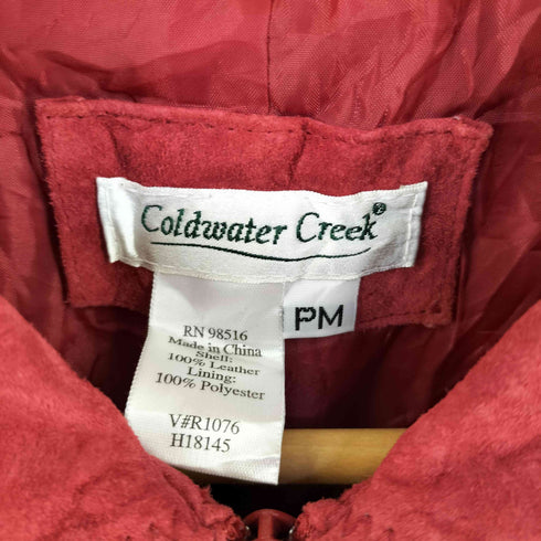 コールドウォータークリーク Coldwater Creek ジップアップレザージャケット レディース JPN:M