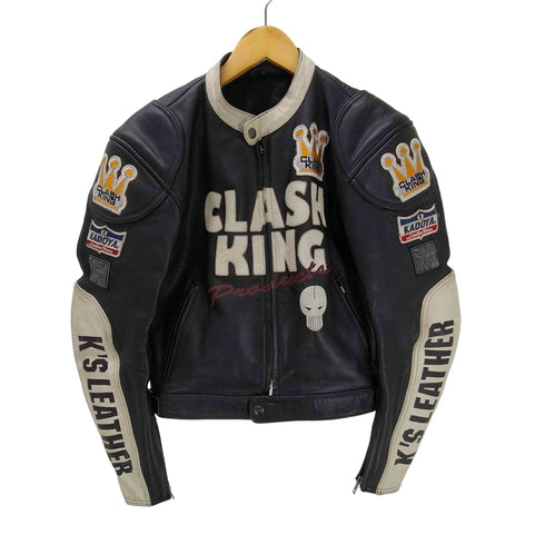 カドヤ KADOYA K'S LEATHER CLASH KING クラッシュ キング ワッペン レザー レーシング ジャケット メンズ LL