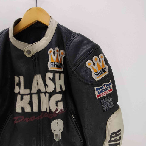 カドヤ KADOYA K'S LEATHER CLASH KING クラッシュ キング ワッペン レザー レーシング ジャケット メンズ LL