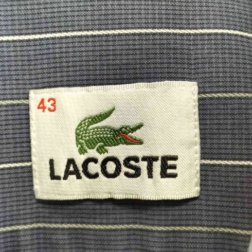 ラコステ LACOSTE ポケット刺繍 ストライプシャツ メンズ 43
