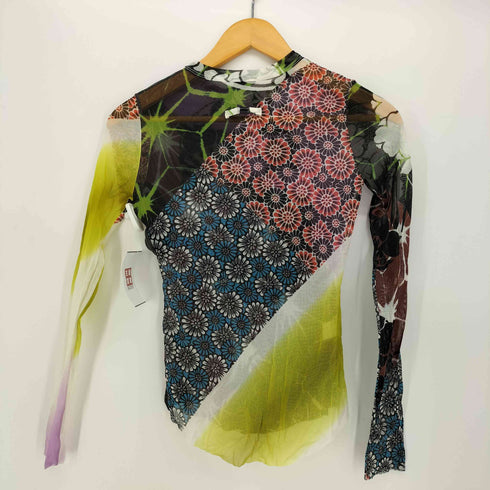 ジャンポールゴルチエフェム Jean Paul GAULTIER FEMME 和柄 マルチカラー フラワー パワーネット レディース FR:40