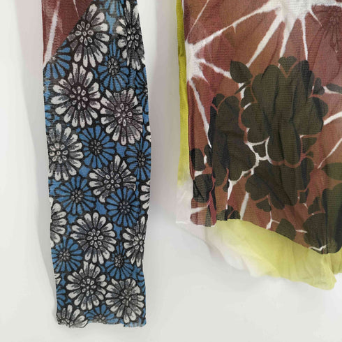 ジャンポールゴルチエフェム Jean Paul GAULTIER FEMME 和柄 マルチカラー フラワー パワーネット レディース FR:40