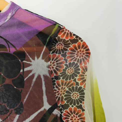 ジャンポールゴルチエフェム Jean Paul GAULTIER FEMME 和柄 マルチカラー フラワー パワーネット レディース FR:40