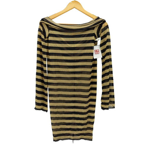 ジャンポールゴルチエフェム Jean Paul GAULTIER FEMME ボーダー パワーネット ドレス ワンピース レディース FR:40